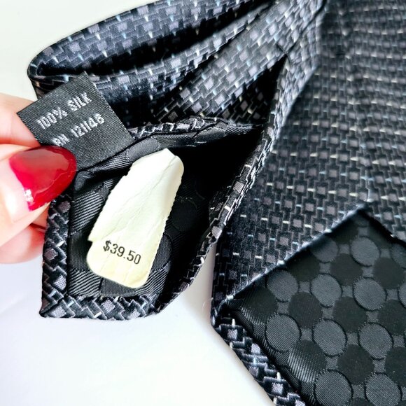 Perry Ellis Portfolio Black & Gray Silk Mens Tie~T174.3 - Picture 4 of 4